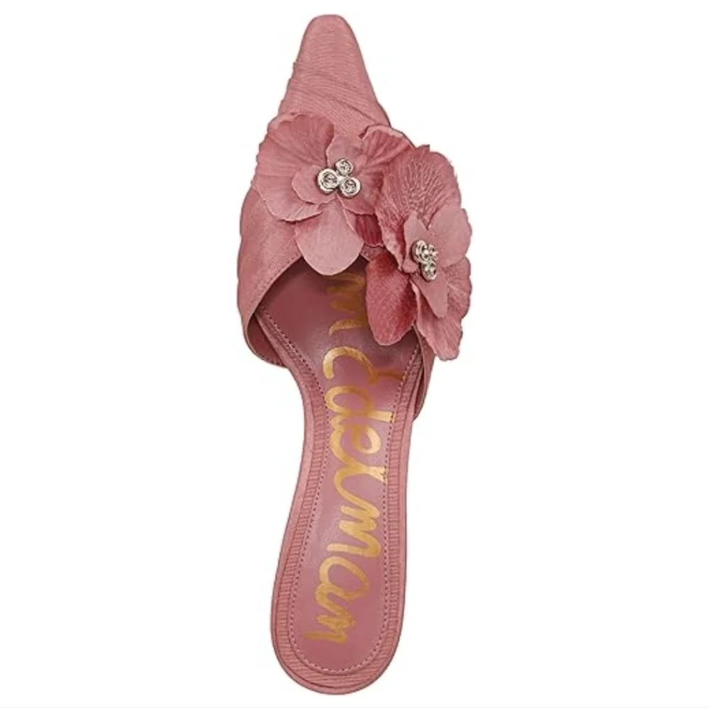 💕🔹️Sam Edelman 🔹️pink lily  Floral Women's BELLA dress  Mules/ Heels. - Picture 6 of 7